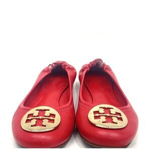 Retail $180 Tory Burch Red Ballet Flats Women's Size 7.5 Shoe